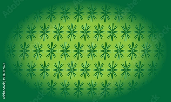 Obraz Green Floral Starburst Pattern Background – Abstract Decorative Seamless Texture with Soft Gradient, Nature Inspired Green Wallpaper Design for Print, Digital, Textile and Graphic Projects.