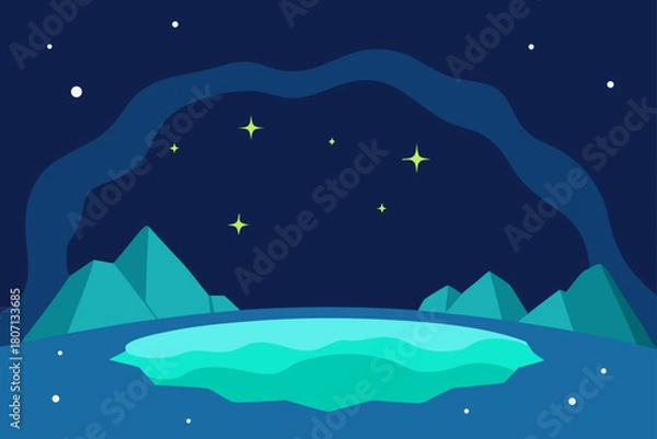 Obraz Glowing Tide Pool Inside Tropical Grotto