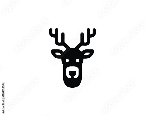 Obraz Reindeer head glyph icon