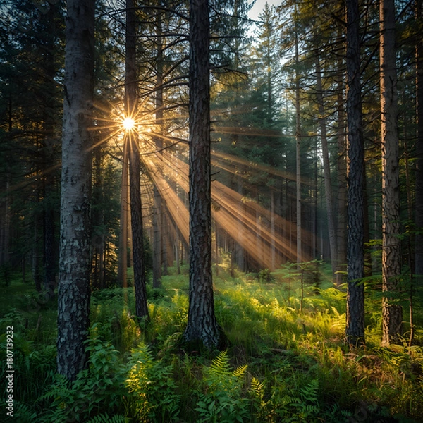 Obraz Sun Rays in the Forest