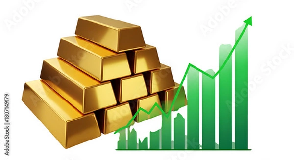 Fototapeta gold bar chart