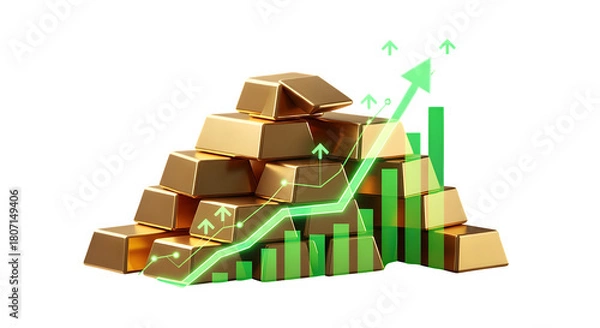 Fototapeta gold bar chart