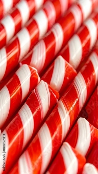 Obraz Colorful striped candies stacked together.