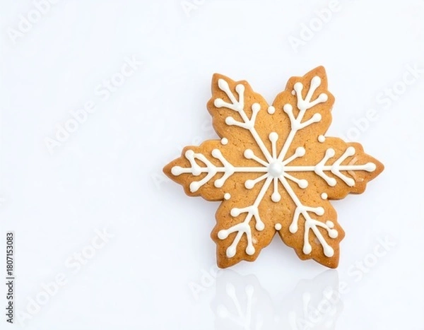 Obraz Decorative gingerbread snowflake cookie.