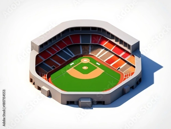 Obraz Aerial View of a Baseball Stadium - Top Down Perspective