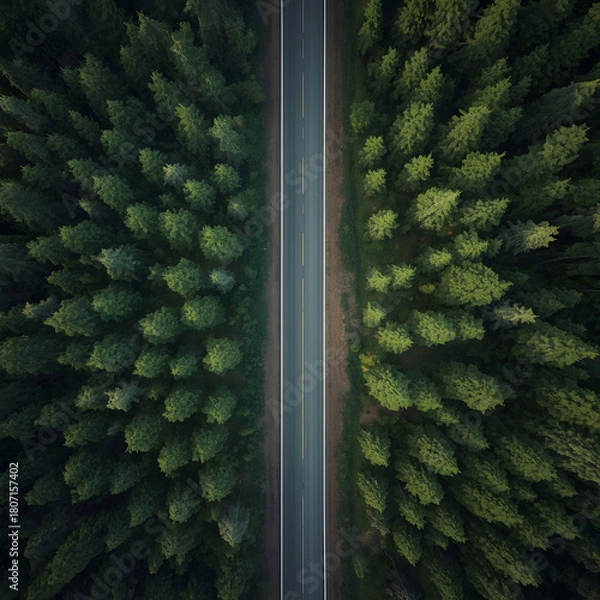 Obraz Forest Road from Above