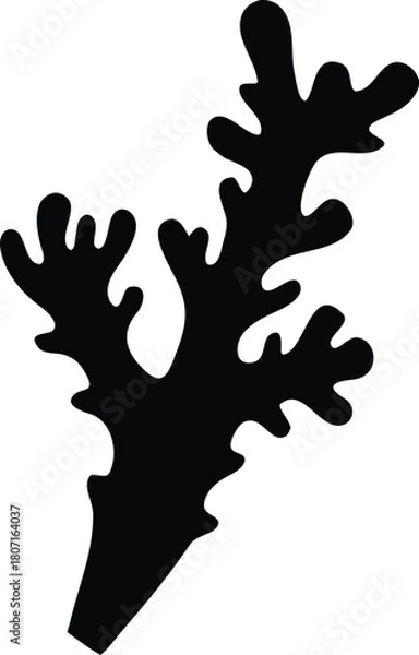 Obraz Sea corals and seaweed silhouette illustration