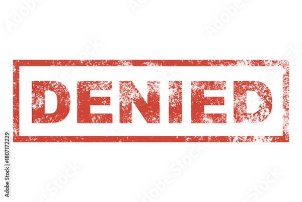 Fototapeta Denied stamp sign, vintage denied seal sign illustration in PNG isolated on transparent background