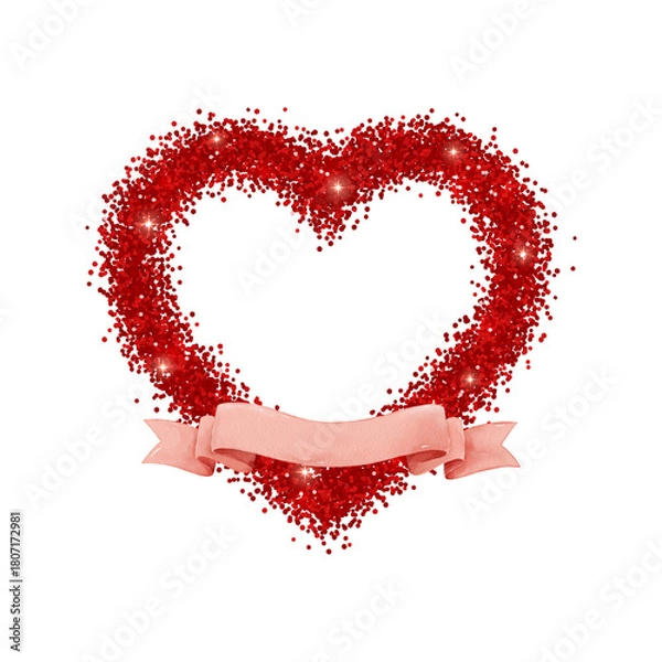 Obraz red heart on white background