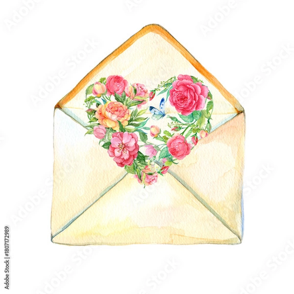 Obraz envelope with roses