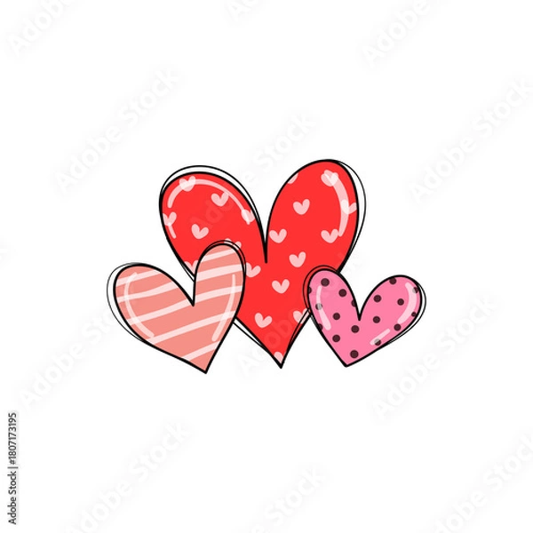 Obraz red heart with hearts