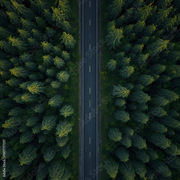 Obraz Forest Road from Above