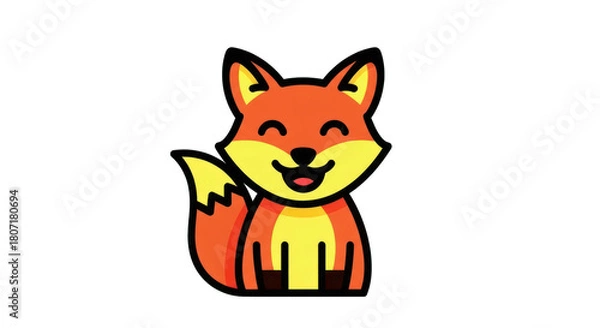 Fototapeta red fox with a banner