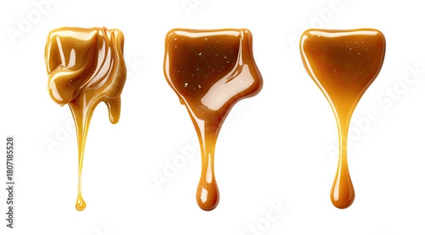 Obraz Three dripping caramel pieces