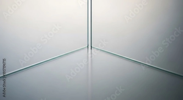 Obraz 鏡面反射で広がる空間 鋭く光る線が生み出す抽象的なミニマリズムの世界