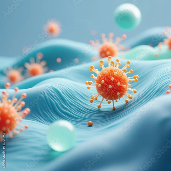 Fototapeta Abstract Virus on Textured Membrane