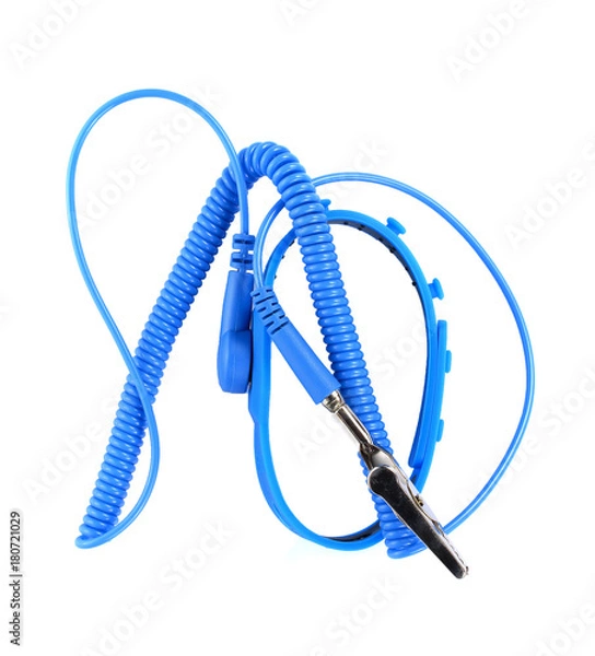 Obraz Antistatic wrist strap on white background