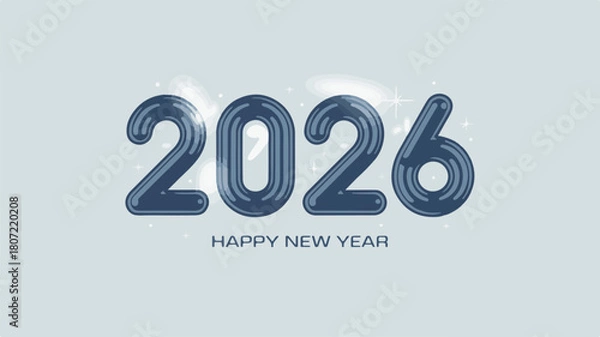 Fototapeta New year greeting card with a decorated Christmas tree vector illustration