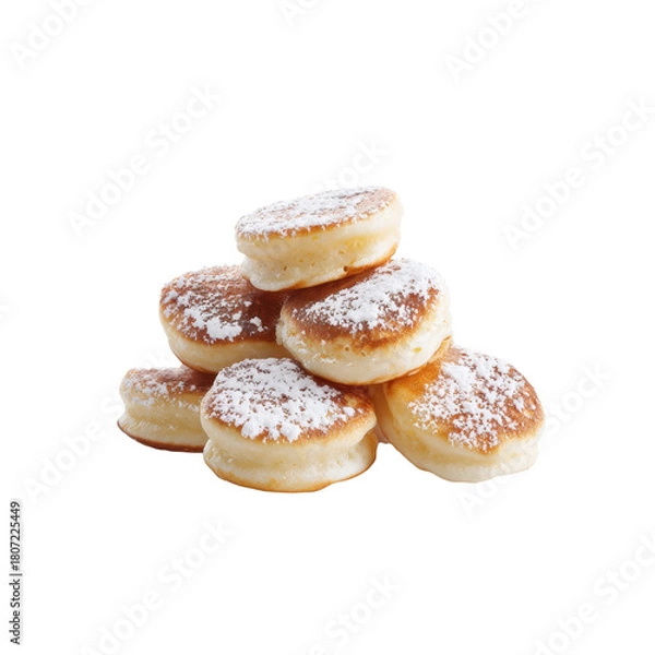 Obraz Stack of Dutch Poffertjes with Powdered Sugar