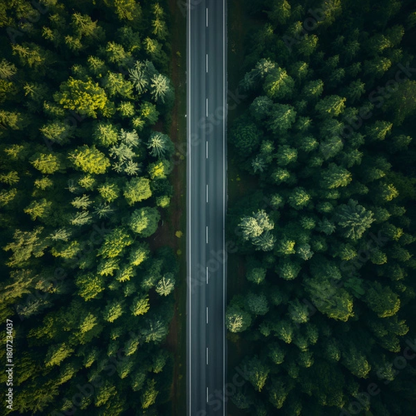 Obraz Forest Road from Above