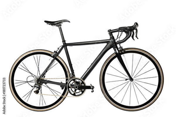 Obraz rower szosowy na białym tle.