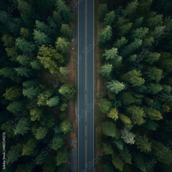 Obraz Forest Road from Above