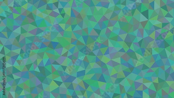 Obraz A mesmerizing mosaic of teal and green triangles creating a captivating geometric pattern with a harmonious blend of cool colors