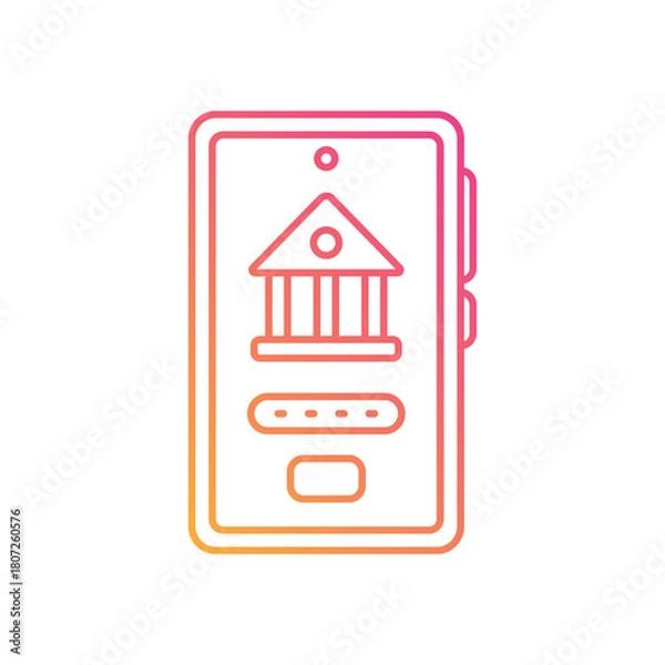 Fototapeta Mobile Banking vector icon