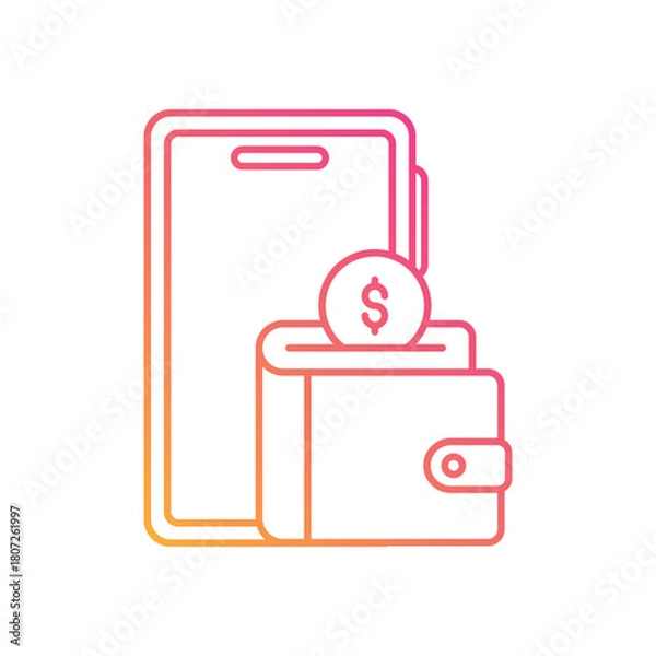 Obraz Digital Wallet vector icon