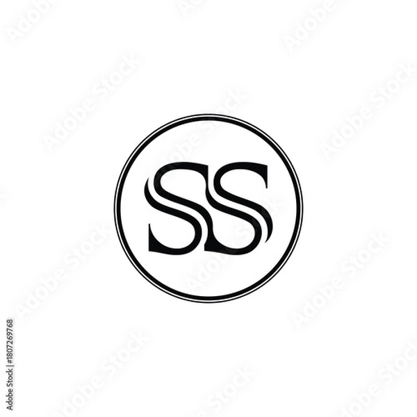 Obraz Elegant Monogram Logo with Intertwined Double S Letters