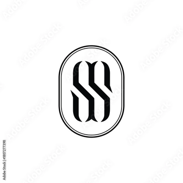 Obraz Elegant Monogram Logo with Intertwined SS Letters