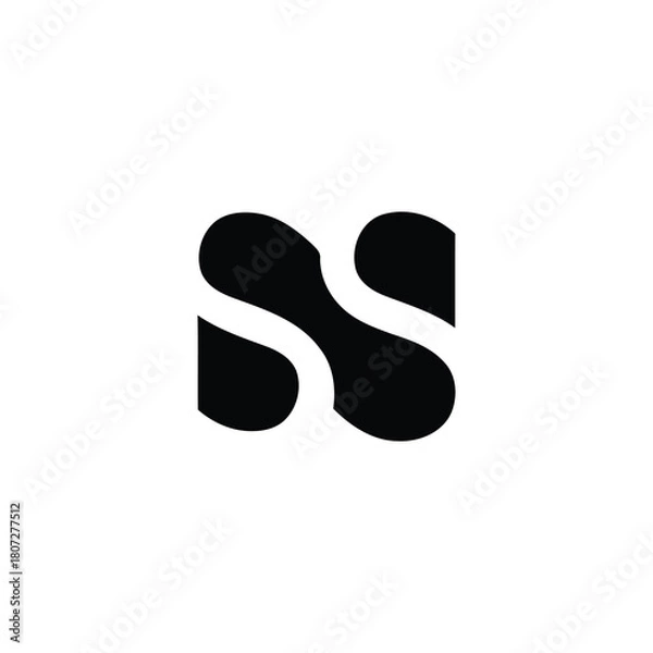 Obraz Abstract Black Monogram SS Logo Mark