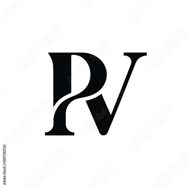 Obraz Elegant Intertwined PV Monogram Logo