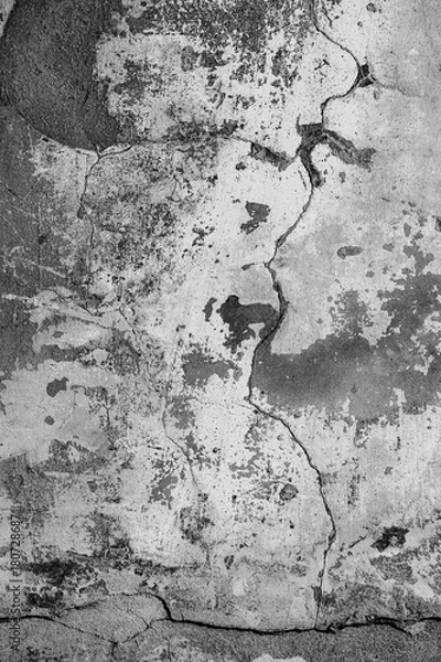 Fototapeta Grunge wall classic background. Monochrome grungy  texture. Black and white old style pattern..