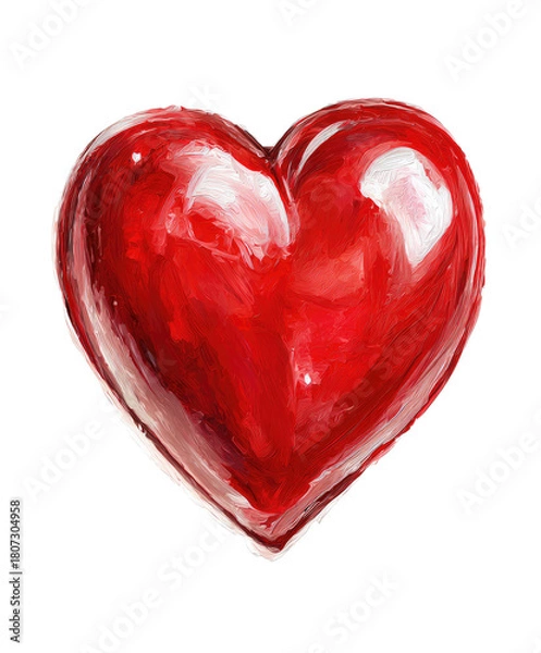 Obraz A vibrant, glossy red heart