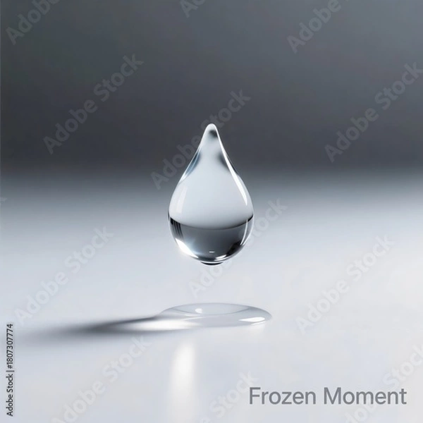 Obraz Frozen Moment of Water Drop Suspended in Air High Speed Photography Liquid Art