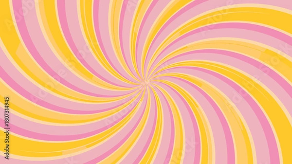 Obraz Pink and yellow abstract candy swirl radial background pattern