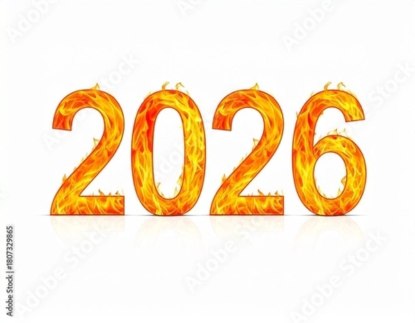 Fototapeta 2026 in Flaming Typography with Intense Heat Effects