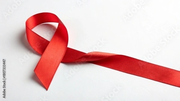 Obraz red ribbon on white background