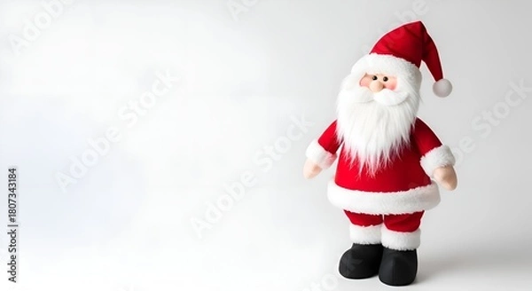 Obraz Santa Claus Doll on White Background with Minimal Composition