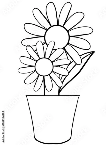 Obraz outline spring flower bouquet
