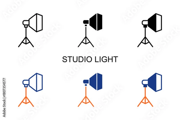 Fototapeta Studio Light Icon Multi Style Vector Illustration
