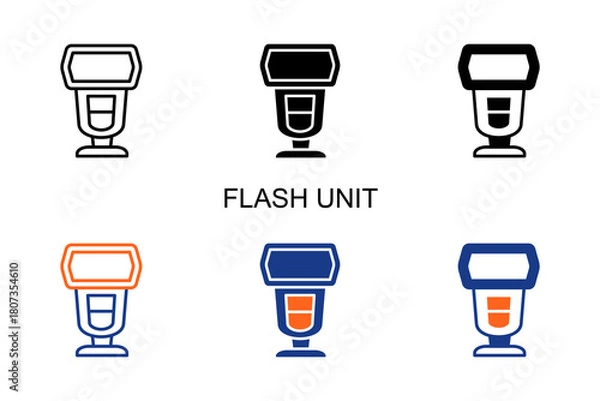 Fototapeta Flash Unit Icon Multi Style Vector Illustration