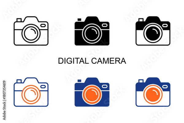 Obraz Digital Camera Icon Multi Style Vector Illustration