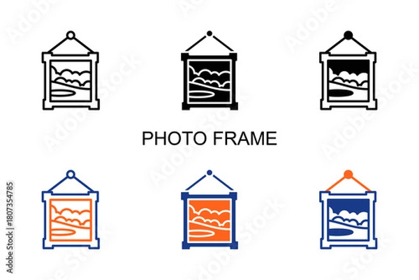 Fototapeta Photo Frame Icon Multi Style Vector Illustration