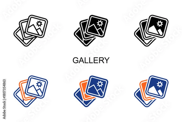 Fototapeta Gallery Icon Multi Style Vector Illustration