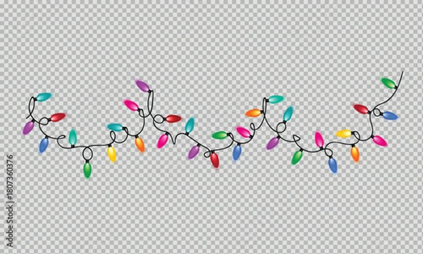 Fototapeta Colorful String of Festive Christmas Lights