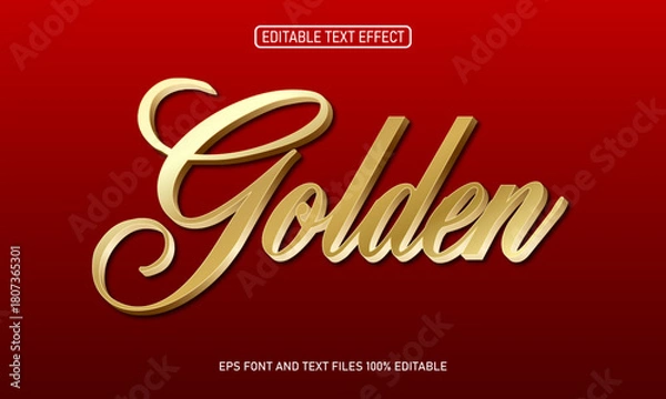 Fototapeta Golden 3d editable text effect