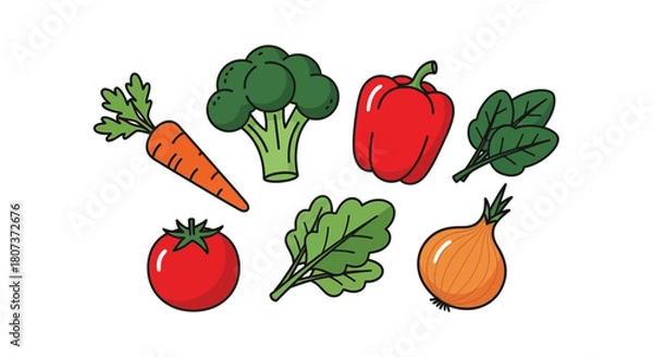 Obraz vegetables isolated on white