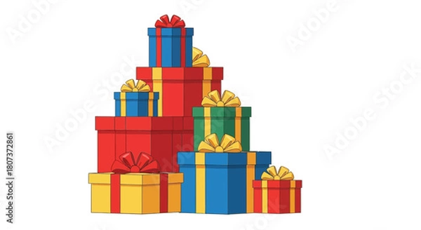 Obraz colorful gift boxes isolated